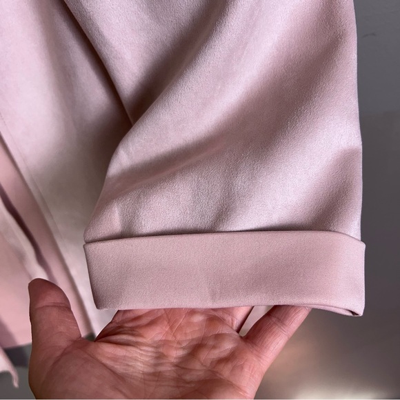 Joan Vas faux suede jacket 2X blush pink longline cascade cardigan capsule - Picture 7 of 8